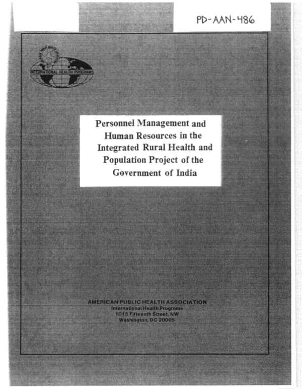 Personnel management and human resources in the integrated rural health and population project of the Government of India