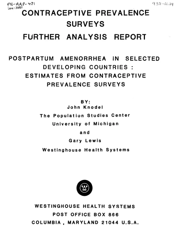 Liberia demographic and health survey 1986