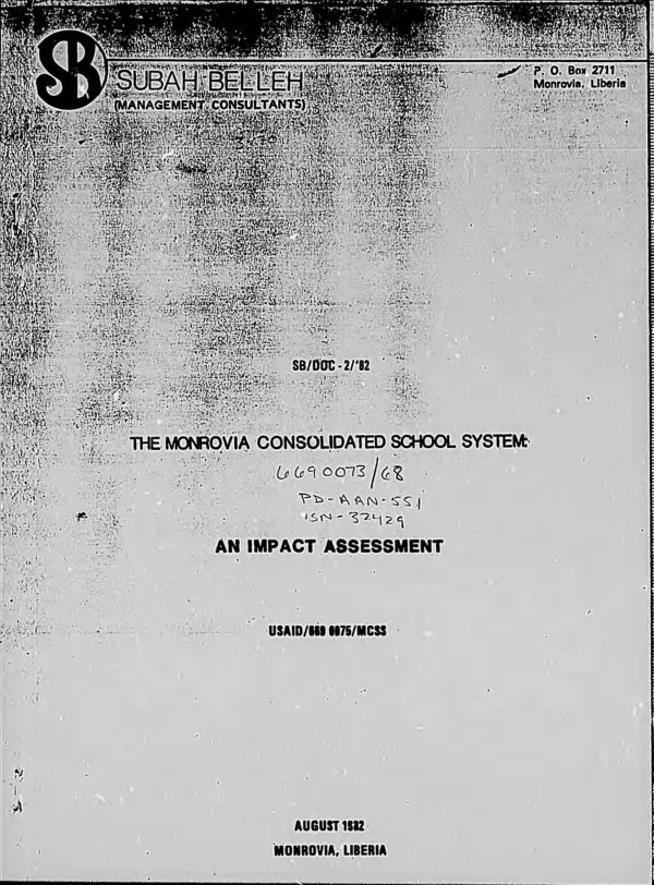 Monrovia consolidated school system : an impact assessment