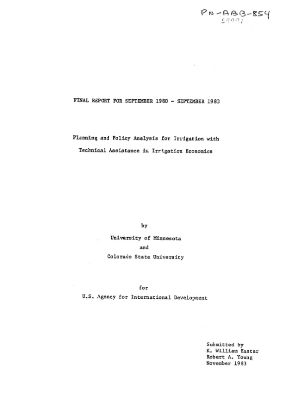 Environment and natural resources : strategies for sustainable agriculture -- a task force report of the Board for International Food and Agricultural Development