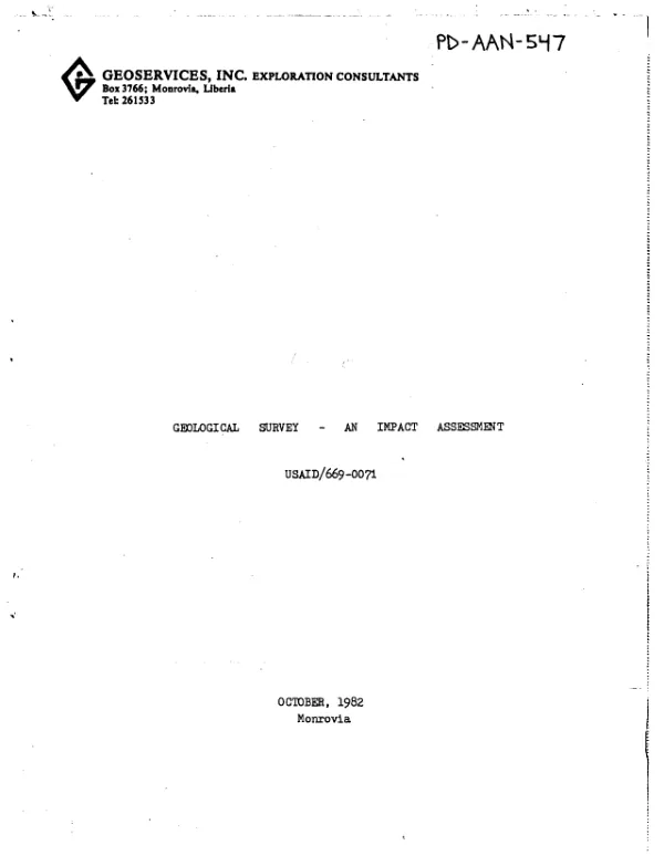 Geological survey : an impact assessment
