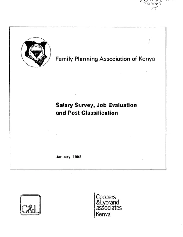 Salary survey, job evaluation and post classification