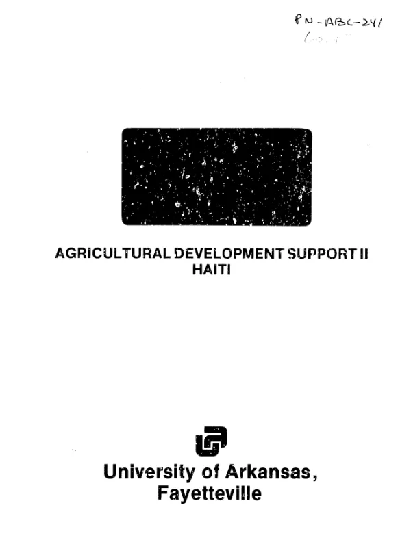 Preliminary results of the national agricultural survey in Haiti : first agricultural season (February - July, 1987)