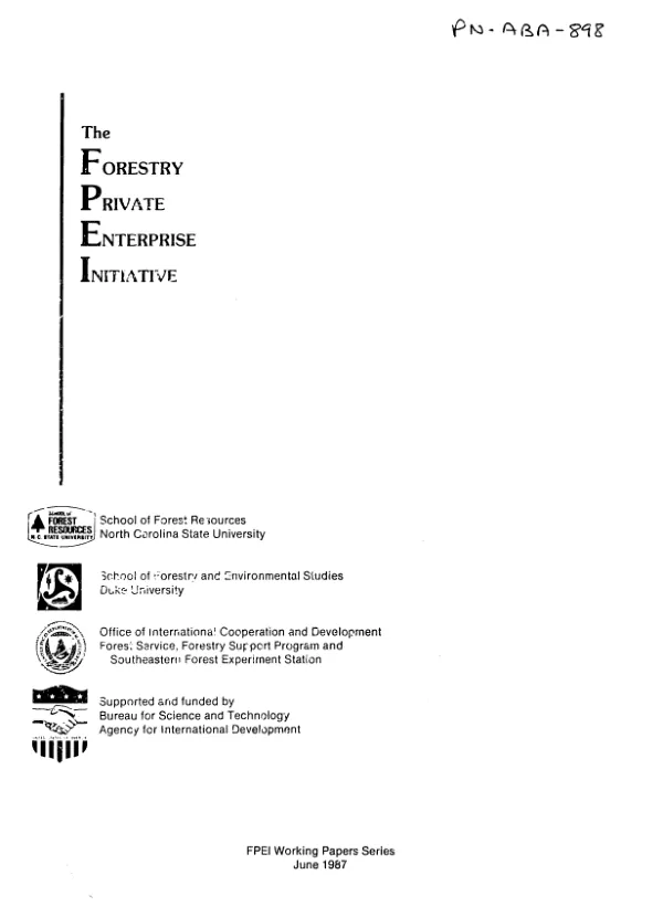 Contribution of forestry to economic development, with special reference to employment and income in developing countries : an annotated bibliography