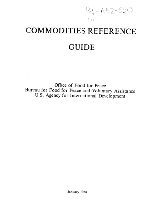 Commodities reference guide
