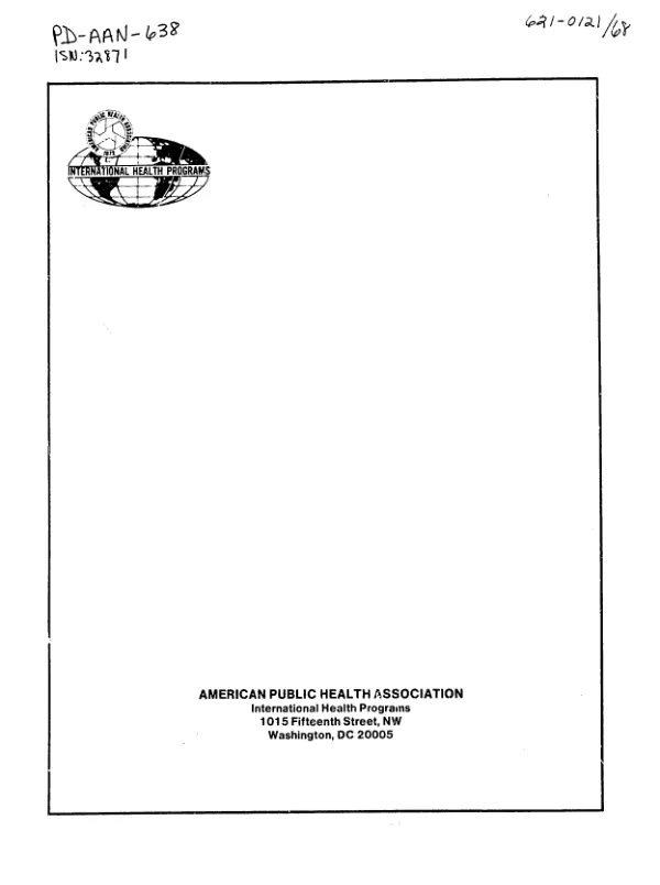 End of project evaluation maternal and child health aide training project (621-0121)