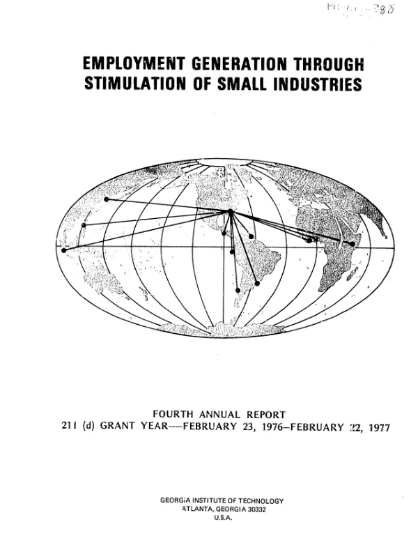 Employment generation through stimulation of small-scale industry; fifth annual report