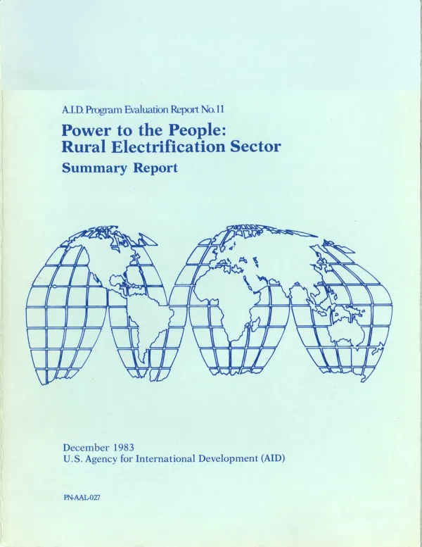 Power to the people : rural electrification sector, summary report