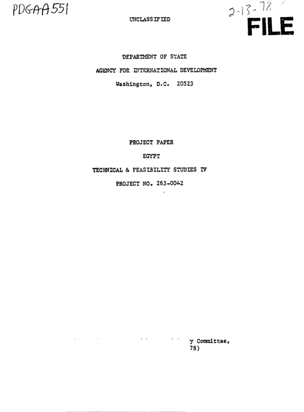 Technical and feasibility studies IV