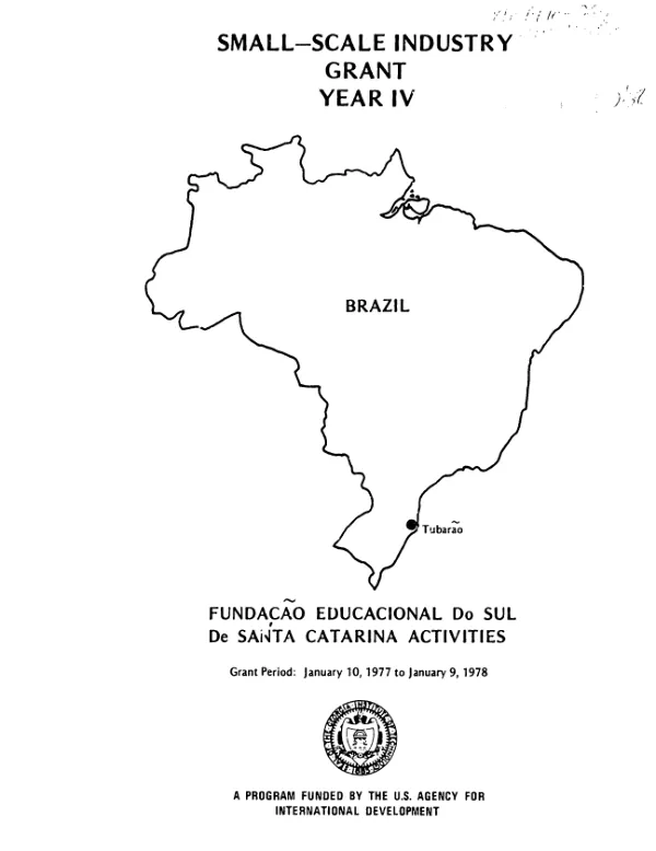Fundacao educacional do Sul de Santa Catarina (FESSC) : small-scale industry grant; final report year IV