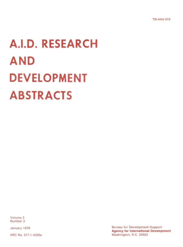 A.I.D. research and development abstracts [ARDA], v. 5, no. 3