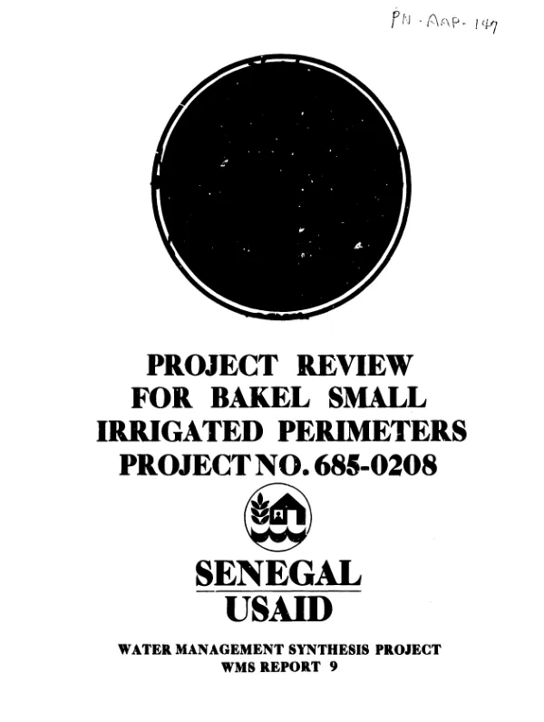 Project review for Bakel small irrigated perimeters