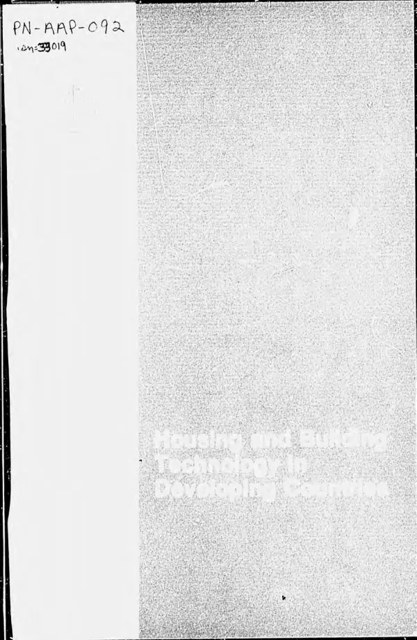 Housing and building technology in developing countries
