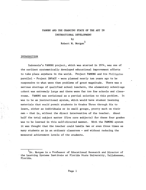 Pamong and the changing state of the art in instructional development