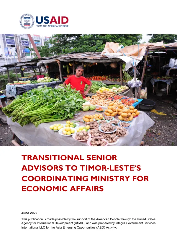 Transitional Senior Advisors to Timor-Leste's Coordinating Ministry for Economic Affairs