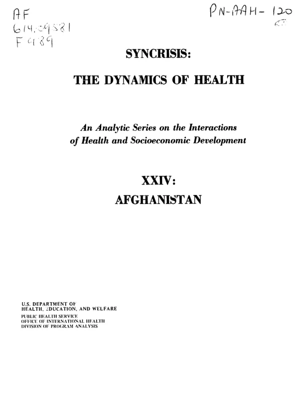 SYNCRISIS, THE DYNAMICS OF HEALTH : 24. AFGHANISTAN