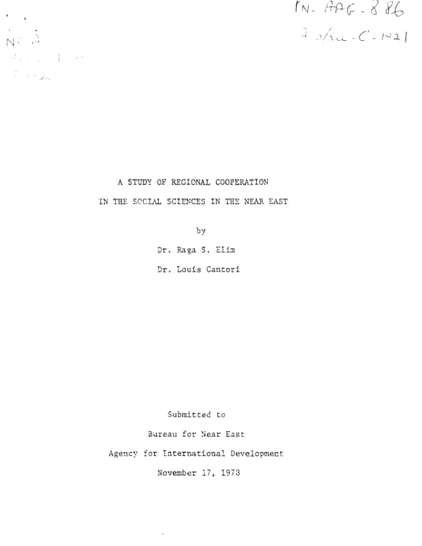Study of regional cooperation in the social sciences in the Near East