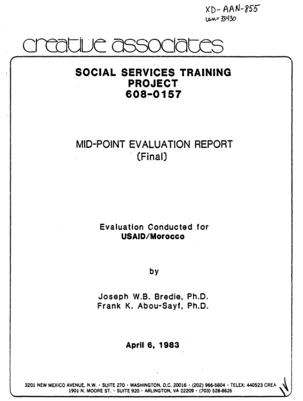 Social services training project : mid-point evaluation report (final)