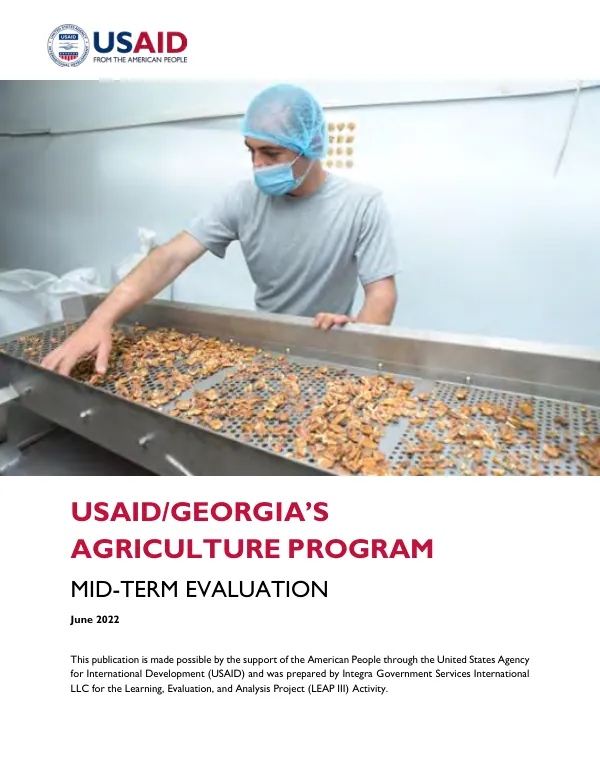 USAID/GEORGIA'S AGRICULTURE PROGRAM MID-TERM EVALUATION
