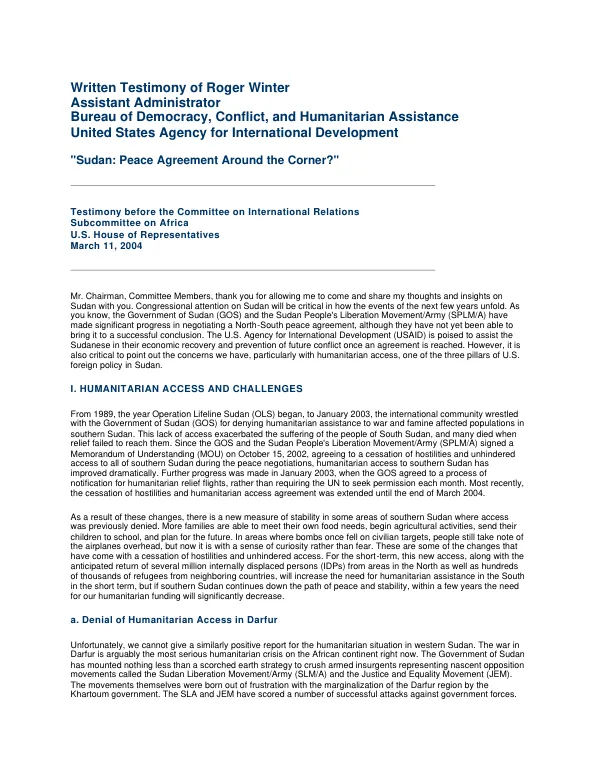 Sudan : peace agreement around the corner?