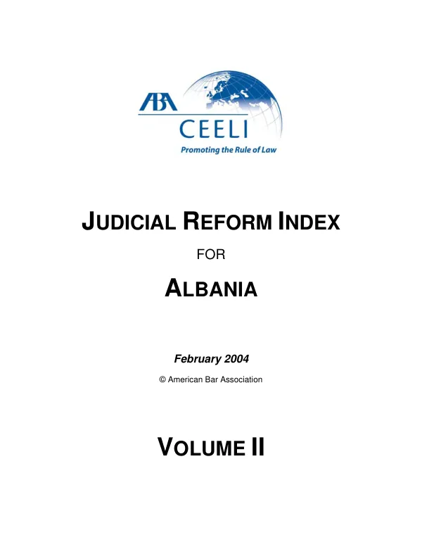 Judicial reform index for Albania : volume II