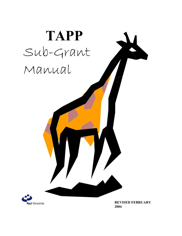 TAPP sub-grant manual