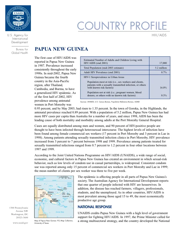 Country profile : HIV/AIDS -- Papua New Guinea