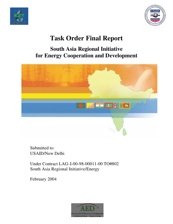 Task order final report : South Asia regional initiative [SARI] for energy cooperation and development