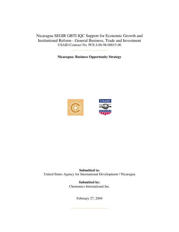 Nicaragua : business opportunity strategy