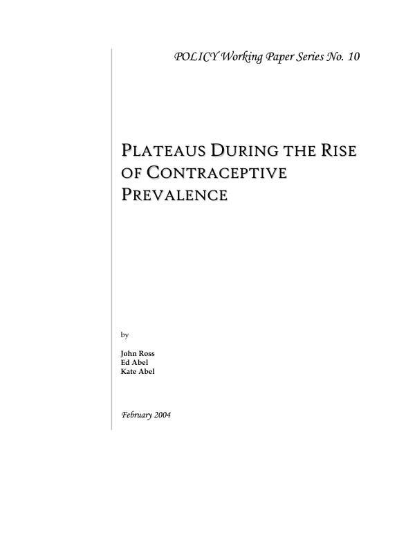 Plateaus during the rise of contraceptive prevalence
