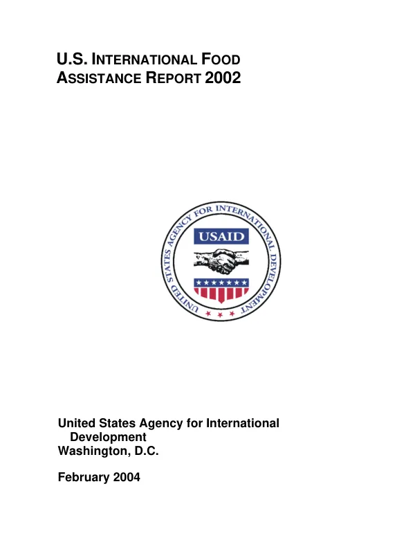 U.S. international food assistance report 2002