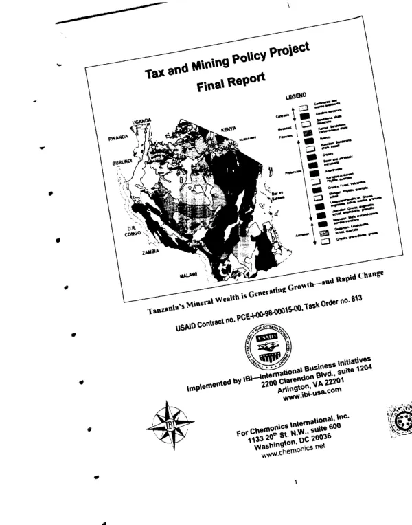 Tax and mining policy project : final report -- Tanzania"s mineral wealth in generating growth and rapid change