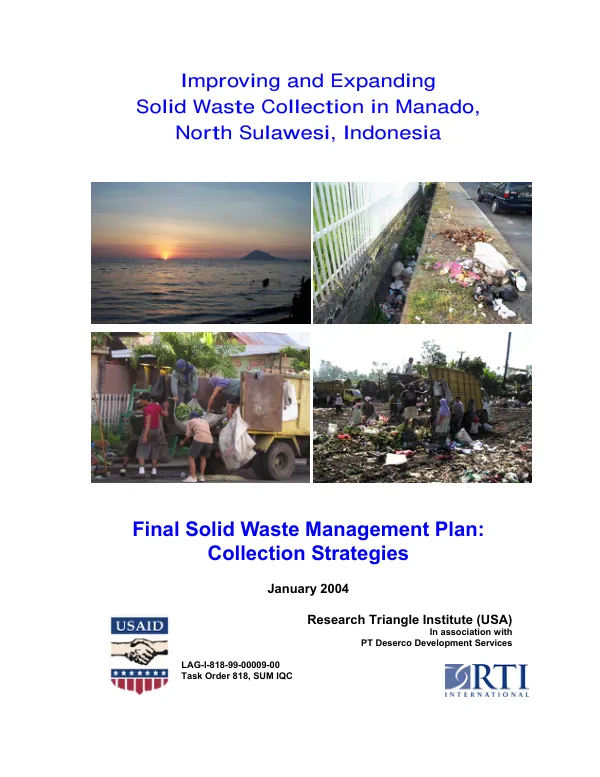 Improving and expanding solid waste collection in Manado, North Sulawesi, Indonesia : final solid waste management plan -- collection strategies