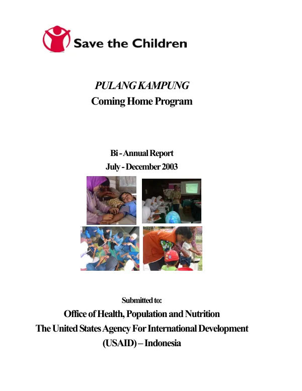 Pulang Kampung : coming home program -- bi-annual report July-December 2003