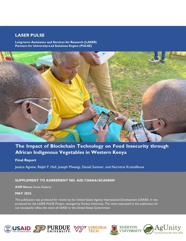 The impact of blockchain technology on food insecurity through African indigenous vegetables in Western Kenya : final report
