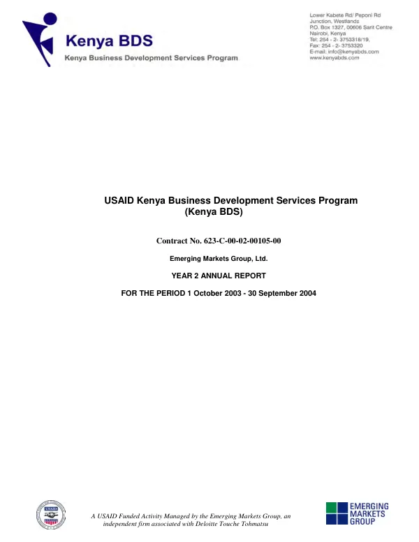 Year 2 annual report for the period 1 October 2003-30 September 2004