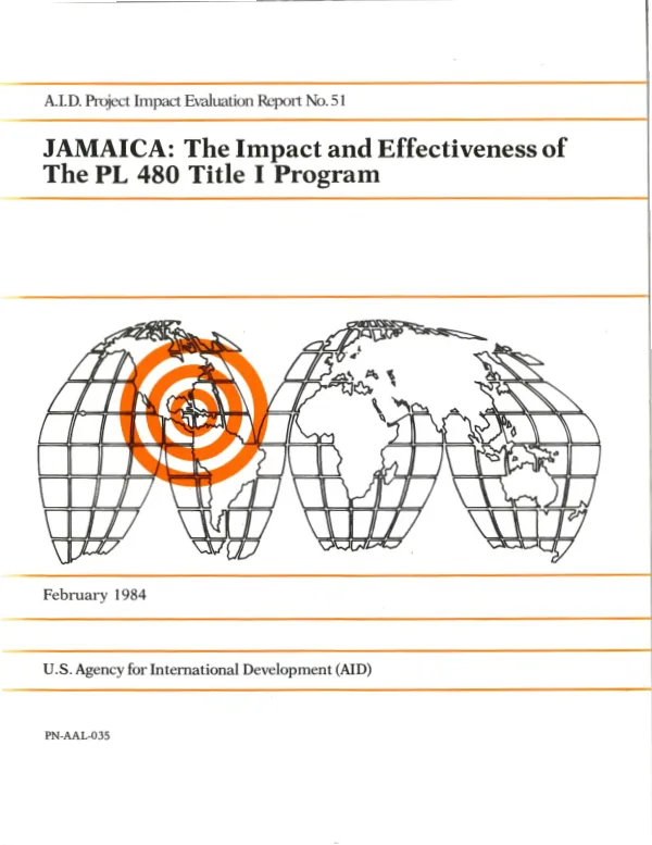 Jamaica : the impact and effectiveness of the PL 480 Title I program