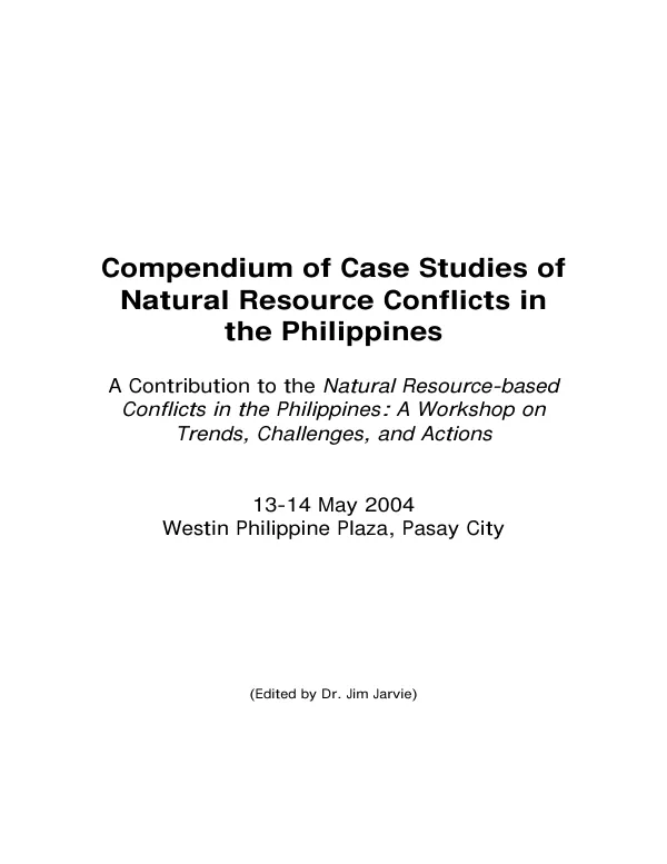 Compendium of case studies of natural resource conflicts in the Philippines