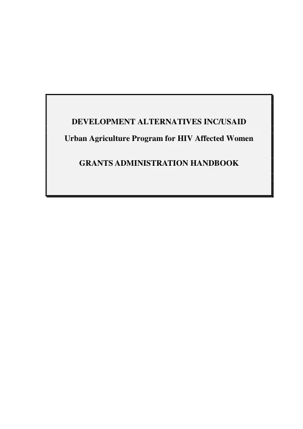 Grants administration handbook