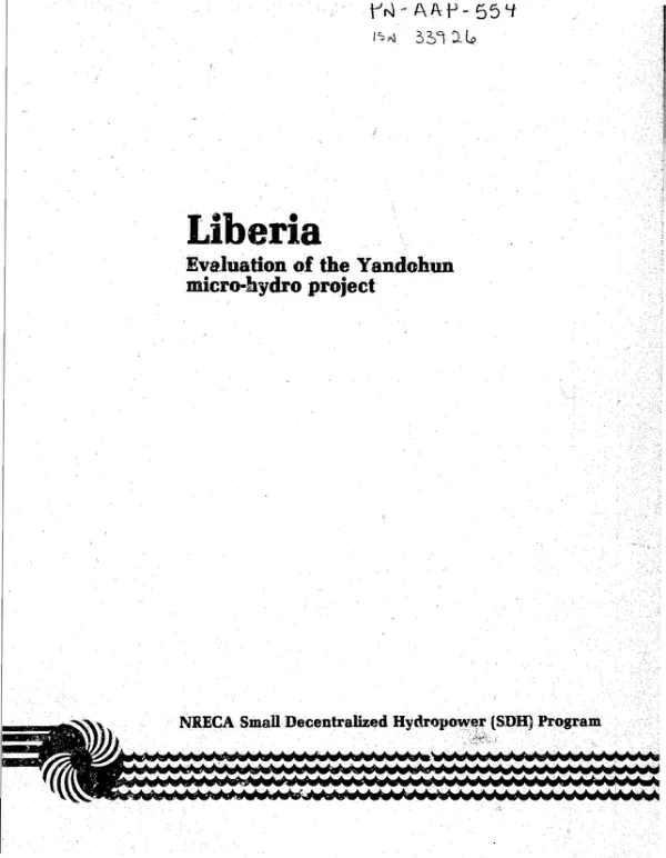 Liberia : evaluation of the Yandohun micro-hydro project