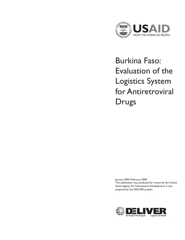 Burkina Faso : evaluation of the logistics system for antiretroviral drugs