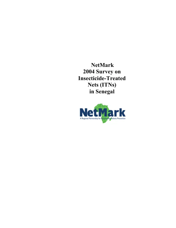 NetMark 2004 survey on insecticide-treated nets (ITNs) in Senegal