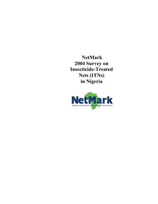 NetMark 2004 survey on insecticide-treated nets (ITNs) in Nigeria