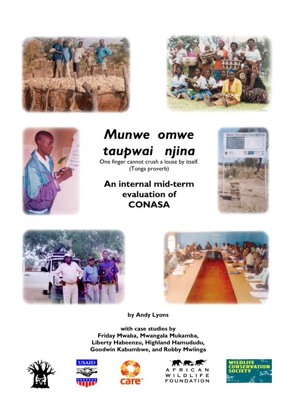 Munwe omwe taupwai njina - One finger cannot crush a louse by itself (Tonga proverb) : an internal mid-term evaluation of CONASA