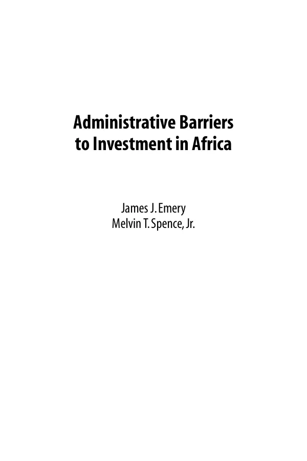 Administrative barriers to investment in Africa