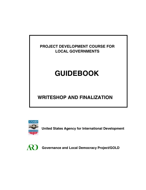 Project development course for local governments : guidebook -- writeshop and finalization