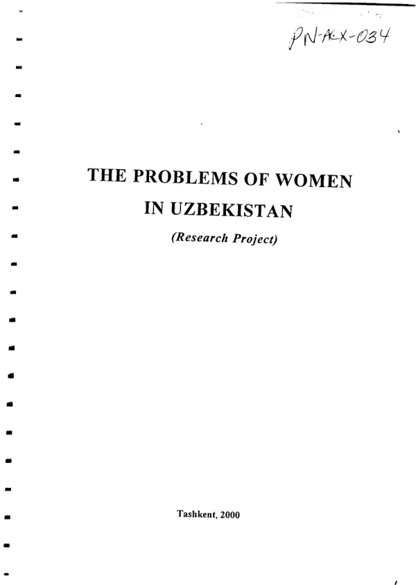 Problems of women in Uzbekistan (research project)