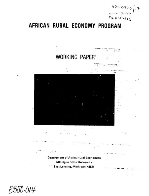 Interim evaluation of two agricultural production projects in Senegal : the economics of rainfed and irrigated agriculture