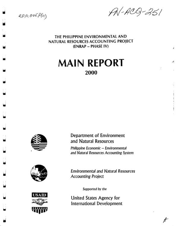 Philippine environmental and natural resources accounting project (ENRAP - phase IV) : main report