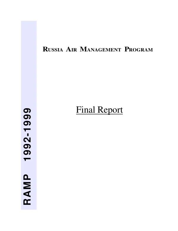 Russia air management program [RAMP] : final report